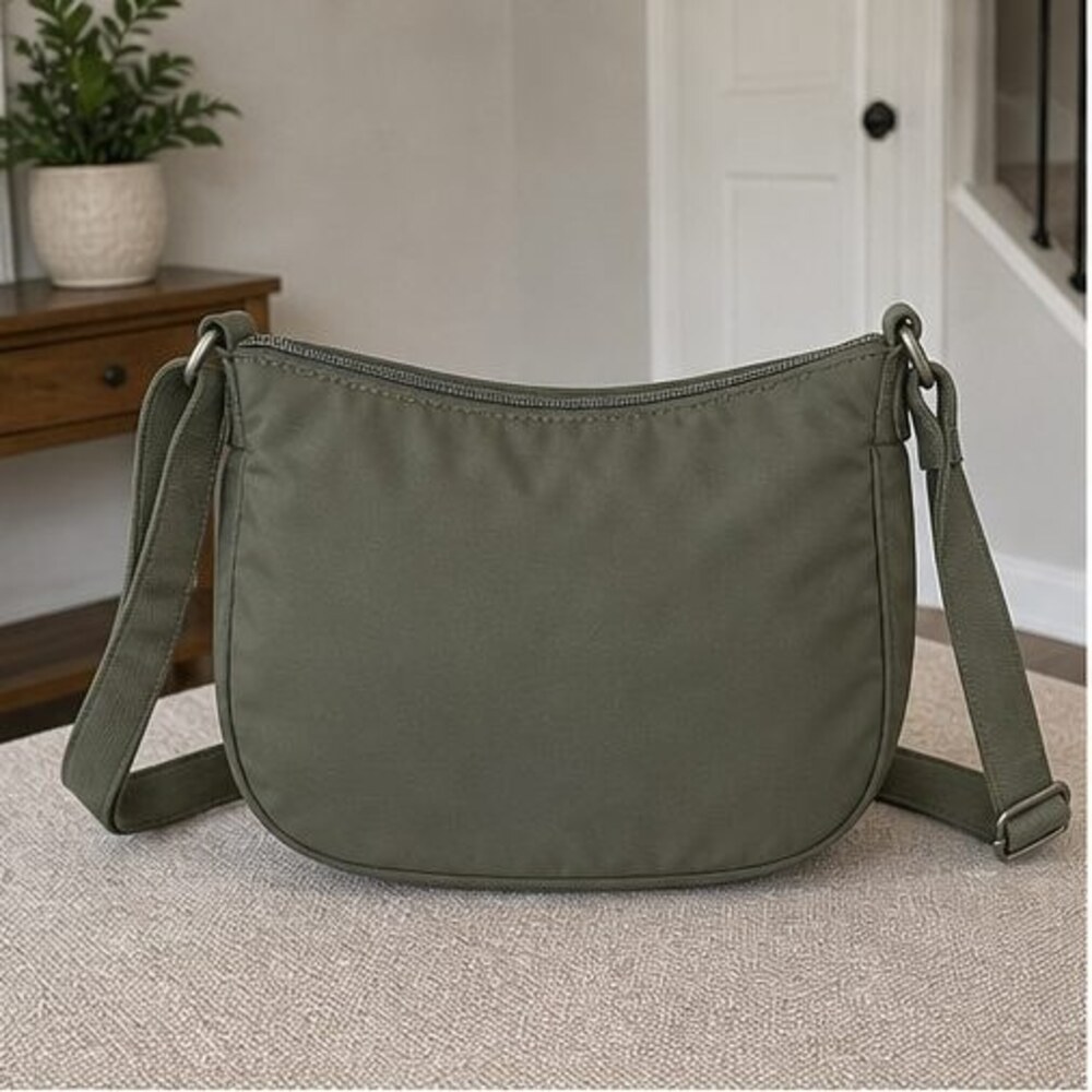 Charcoal Nylon Crossbody Bag